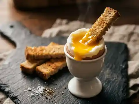 Weiches Frühstücksei mit Brotsoldaten