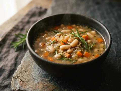 Weiße Bohnensuppe mit Rosmarin