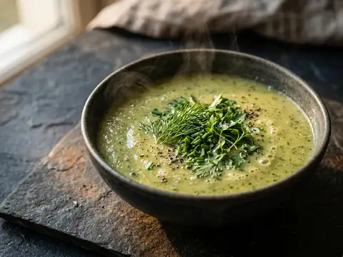 Zucchinicremesuppe mit Kräutern