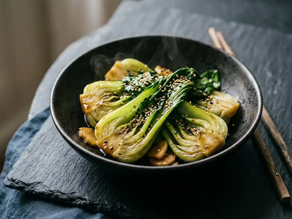 Sesam-Pak-Choi aus dem Wok