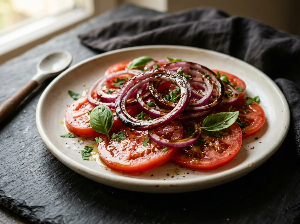 Tomatensalat mit roten Zwiebeln