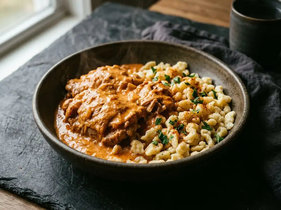 Ungarisches Paprika-Hähnchen mit Spätzle